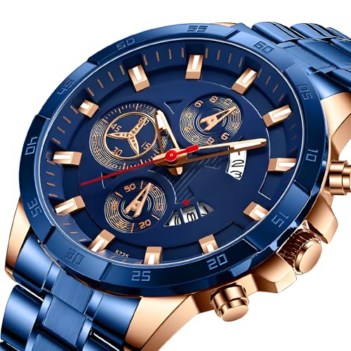 Image of KITCONE Multicolour Dial Analogue Men's Wrist Watch with Date Calendar, Metal Case and Strap -FBBH1