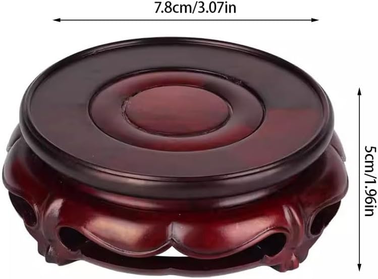 Bonsai Pedestal Vase Pedestal Stands Solid Wood Vase Base Hollow Coffee Pot Base Vase Crafts Chinese Style Base Buddha Statue Incense Burner Stand Planter Stand Plant Holder(Small)