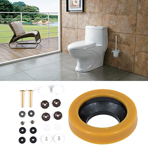 Carkio Extra Toilet Bowl Wax Ring Kit With Closet Bolts, Bolt Caps, Pe Flange And Retainers, Wax Ring Gaske Fit For 3 Inch And 4 Inch Waste Lines,Secure And Leak-Proof Essential Repair Accessory #TOP5