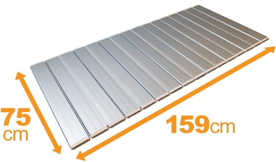 折りたたみ風呂ふた メタリックグレー 75&times;159cm 日本製