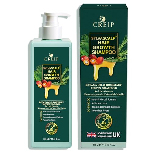 Rosemary & Batana Oil Hair Growth Shampoo: Hair Loss Shampoo for Men and Women with Biotin, Sulfate & Fragrance-Free Thickening
