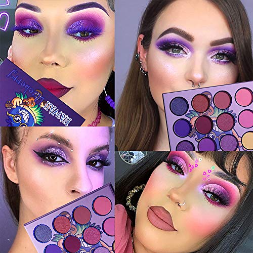 Afflano Pink Purple Eyeshadow Palette Highly Pigmented, Waterproof & Long Lasting Violet Eye Shadow Palette 12 Color, Blendable Matte Shimmer Purple Eyes Makeup Eyeshadow Mini Pallet For Women Girl #TOP5