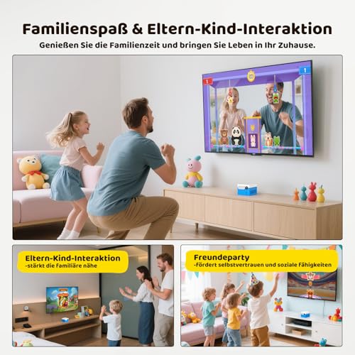 Kinhank MotionX Bewegungsspielkonsole für Kinder und Eltern-Kind-Interaktion, Spielkonsole mit 21 Spielen, Ständig Wachsend, Kein ABO, Plug&Play, Spielzeuggeschenk für Jungen und Mädchen ab 3 Jahren