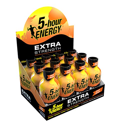 5-Hour Energy Shot, Extra Strength, Peach Mango, 1.93 Ounce,12 Count #TOP4