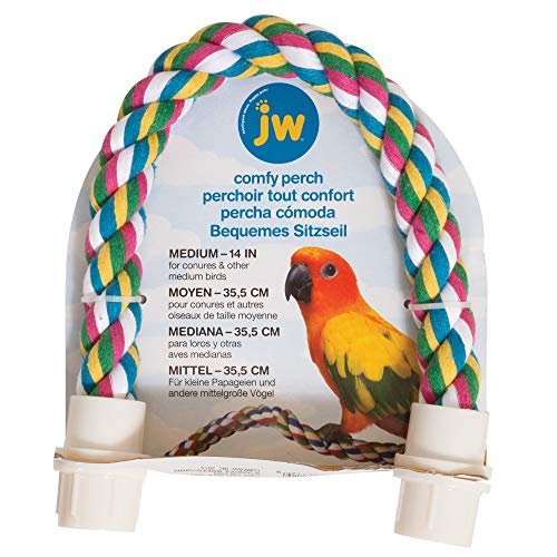 Image of JW Pet Comfy Perch For Birds Flexible Multi-color Rope, Medium - 14 inch Length