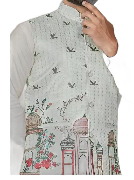 elyxarose Men’s Sleeveless Nehru Koti Jacket with Front Button Closure*TAJ Koti-P2-picture-25