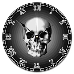 Arog Geld Skull Bones Skeleton Wall Clock 10 Inch Gothic Modern Battery Operated Non Ticking review