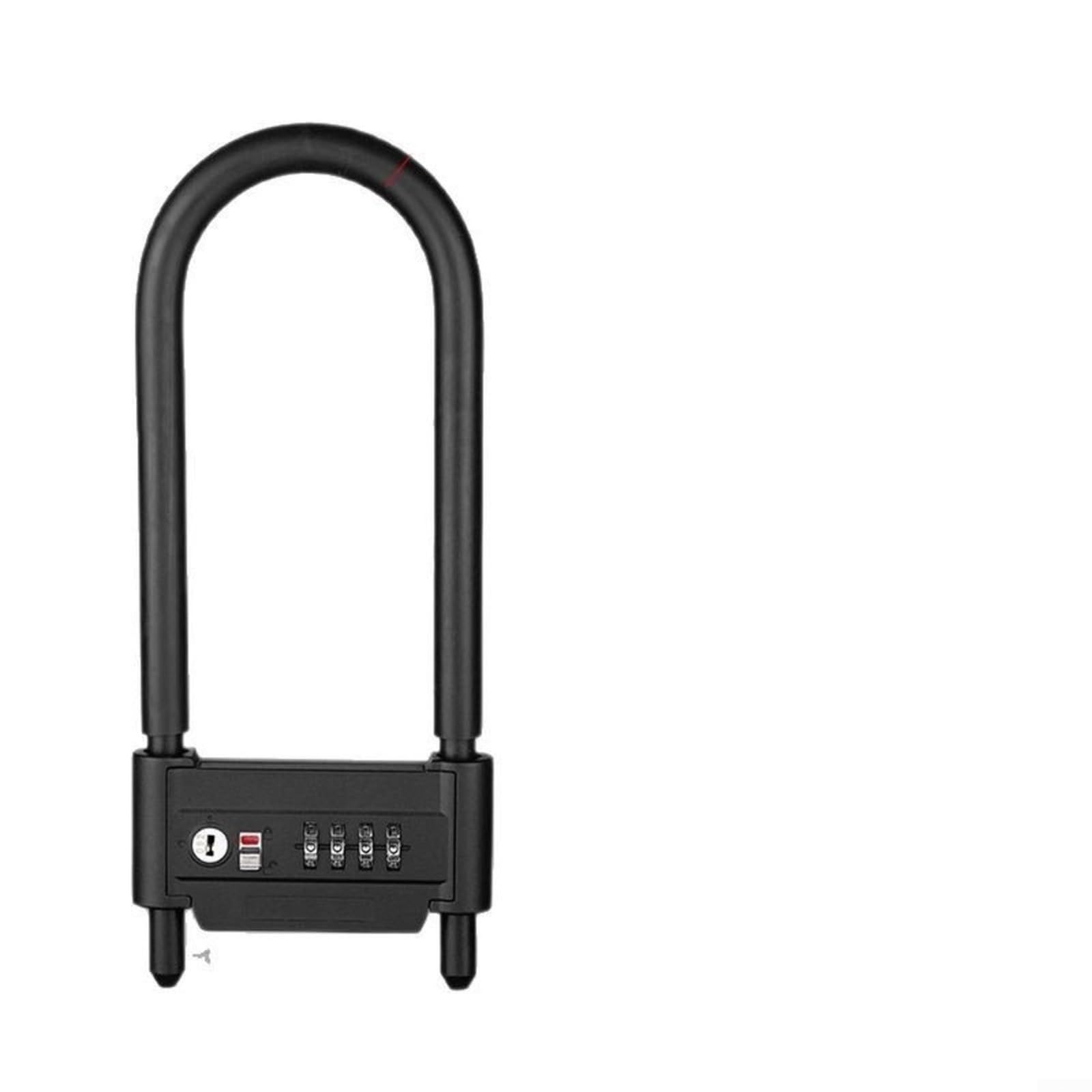 Cadenas robuste à combinaison en U, en acier inoxydable, étanche, antirouille, avec anse réglable de 160 à 300 mm, sécurité anti-coupure à 4 chiffres pour portes en verre (D)