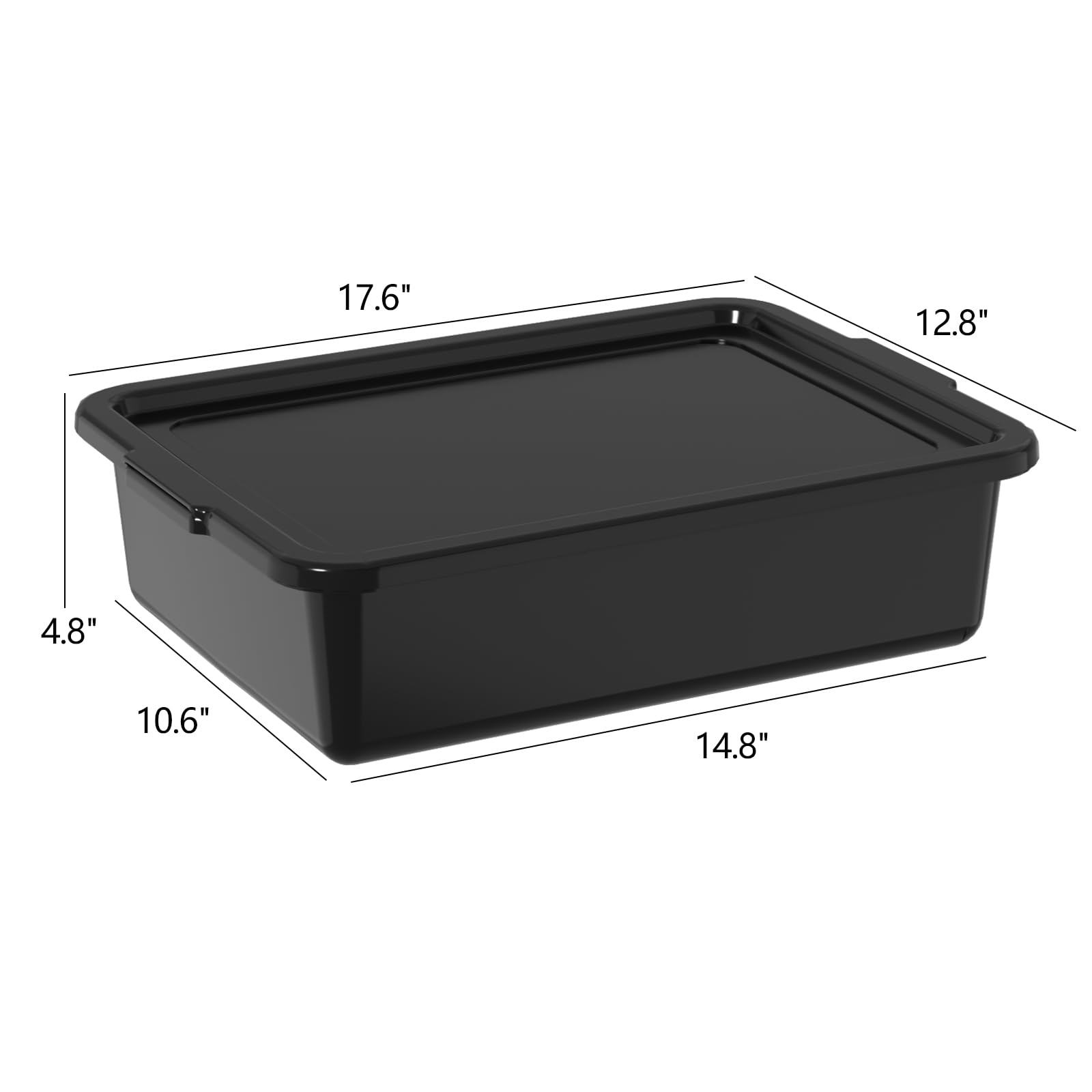 Obstnny 12er Pack 13L Commercial Bus Wanne mit Deckel Kunststoff Bus Box Schwarz