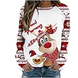 WANGTIANXUE Weihnachten Sweatshirt Pack Sweatshirt Stehkragen Damen Kleid Weihnachten MäDchen Sweatjacke Braun Dirndlbluse Hochgeschlossen Hoodies FüR Teenager MäDchen Bluse XXL Leinen Kapuzenpullo