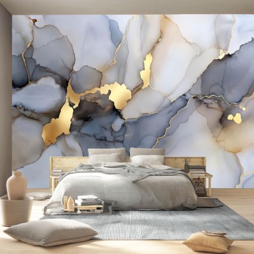Papier peint intissé moderne luxe marbre abstrait pour salon élégant