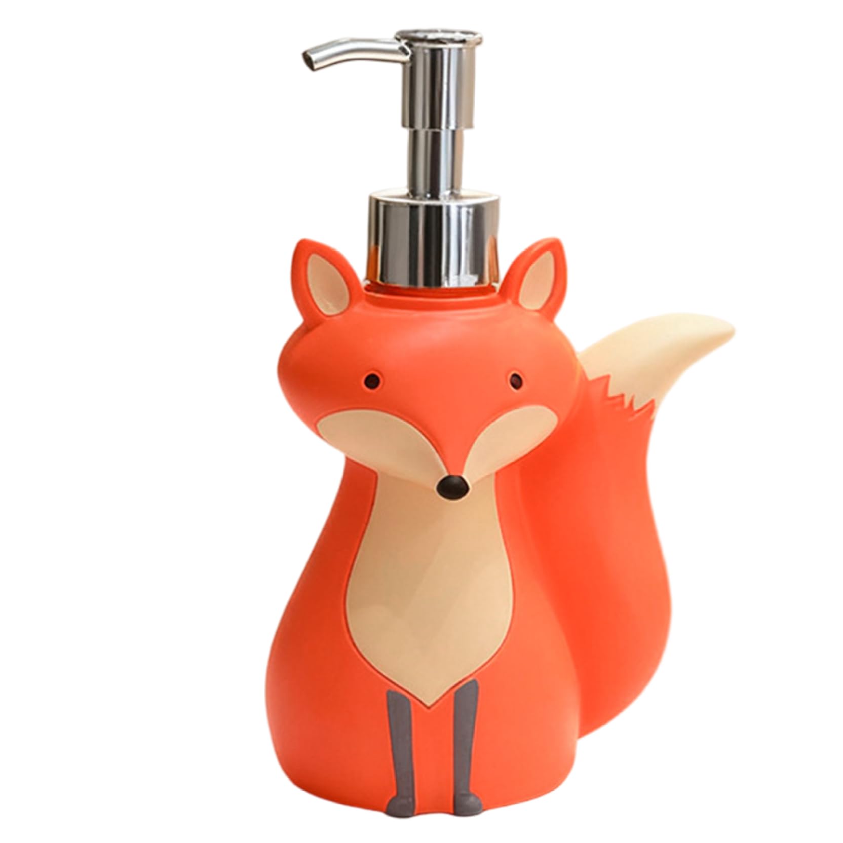 DAGLLGEW Animal Soap Dispenser Cute Fox Resin Bathroom Hand Soap Dispenser Decorative Encourage Washing Habit for Kids Adults, 6x4in Decorative Bathroom Hand