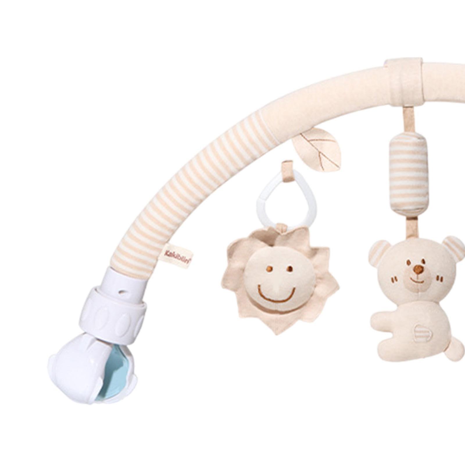Mobile pour Poussette avec Hochet, Jouets Suspendus, Arche Sensorielle et D'activités En PP et Coton pour Lit, ours