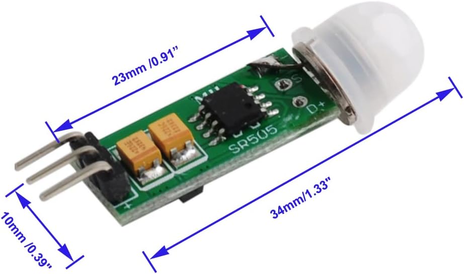 HC-SR505 Mini Infrared PIR Motion Sensor, Micro IR Pyroelectric Human Movement Detector Sensors Module (Pack of 5)