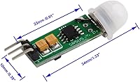 Vista 3 de HC-SR505 Mini sensor de movimiento PIR infrarrojo, módulo de sensores de detección de movimiento humano piroeléctrico micro IR (paquete de 5)