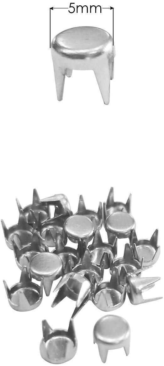 WedDecor Borchie A Cupola Con Punte 7mm - Argento | Rivetti Pressati Per Pelle, Denim E Tessuti | DIY Moda E Accessori - 3