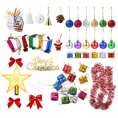 EXCEART 136Pcs Conjunto de Enfeites para Ãrvores de Natal Enfeites Pendurados para Ãrvores de Natal