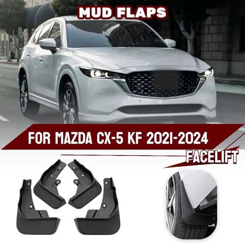 Image of Mud Flaps,Splash Guards for Mazda CX-5 KF 2021-2024 Facelift, 4 PCS Mud Flaps Splash Guards for Mazda CX-5 KF 2021-2024 Facelift Front LH RH and Rear LH RH,Black