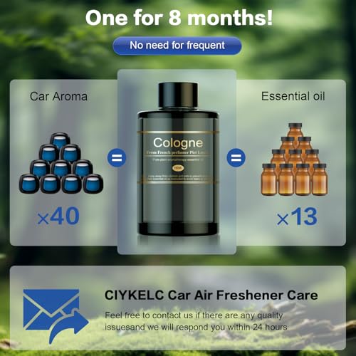 Image of Car Air Freshener Refill for Men & Women 6.09 FL OZ /180ML-9 Month Cologne Scent Essential Oil Perfume, Essential Oil Made of Natural Plant Extracts, Compatible with Car Diffusers for Home /Office