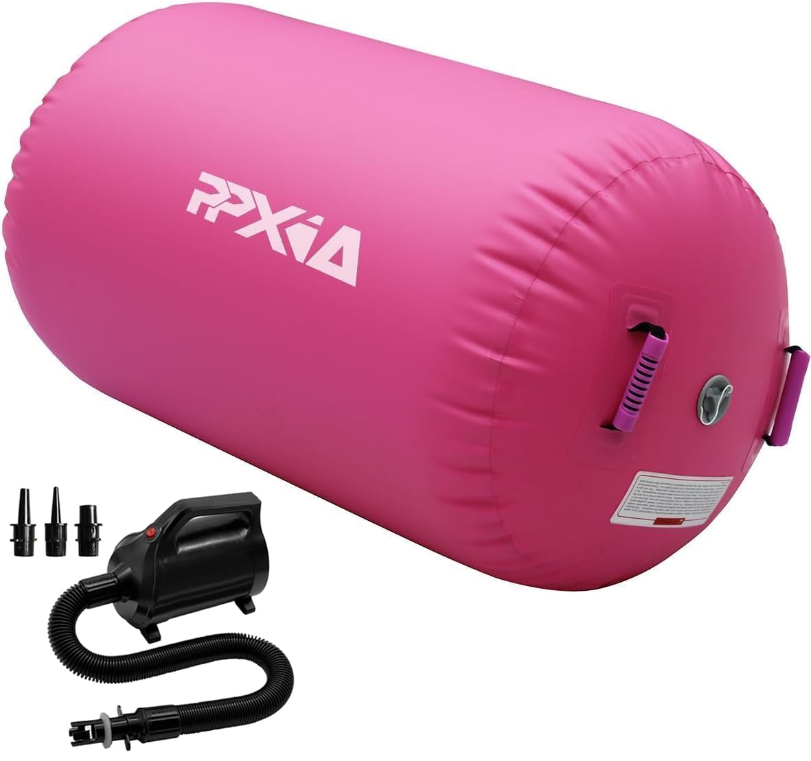 Air Roll Aufblasbare Roller, Gym Air Barrel Luft Rollen Gymnastic Zylinder, Gymnastikmatte Tumbling Matte Yoga Roll mit Pumpe für Training