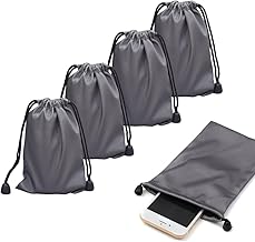 Drawstring Storage Bag, Microfibre Waterproof Dry Bag, Storage Bag for Mobile Phones, Cameras, Pack of 4