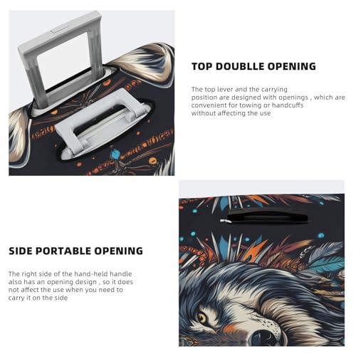 Majestic Wolf Head Aesthetics Elastic Travel Luggage Covers Dustproof Scratch-Resistant Suitcase Protector Fit 22-24 Inch3