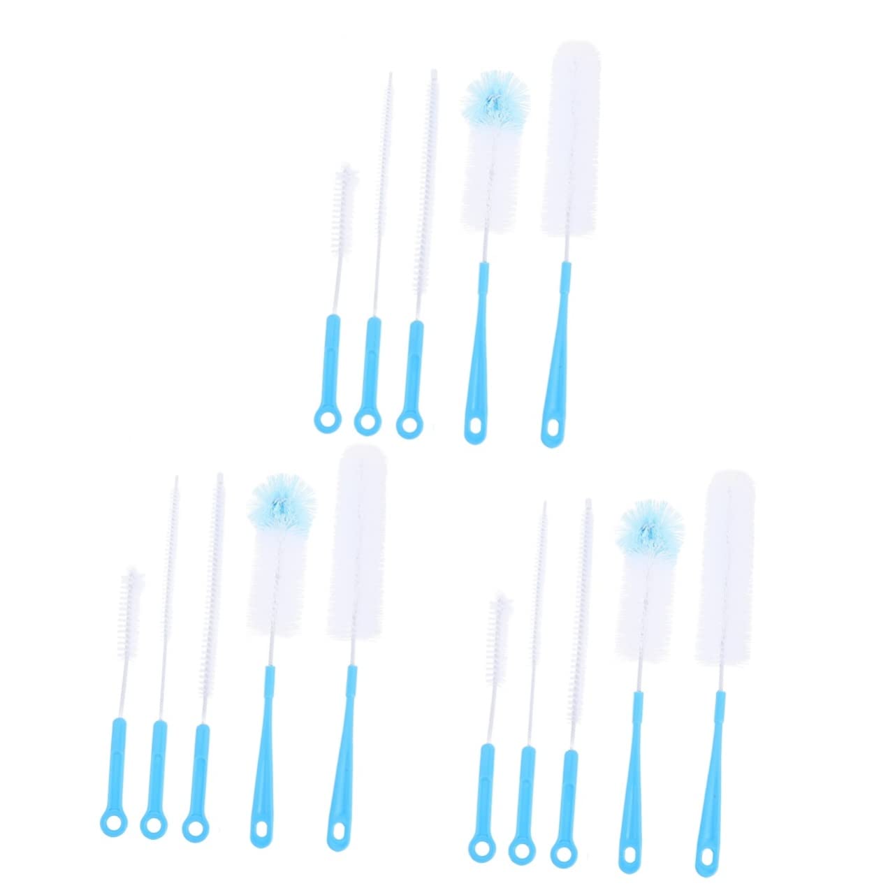 3 Series Cepillos para Limpiar Biberones Botellas De Agua Y Accesorios De Limpieza Multifuncionales Flexibles Y Efectivos para Difíciles De 5 Piezas X 3