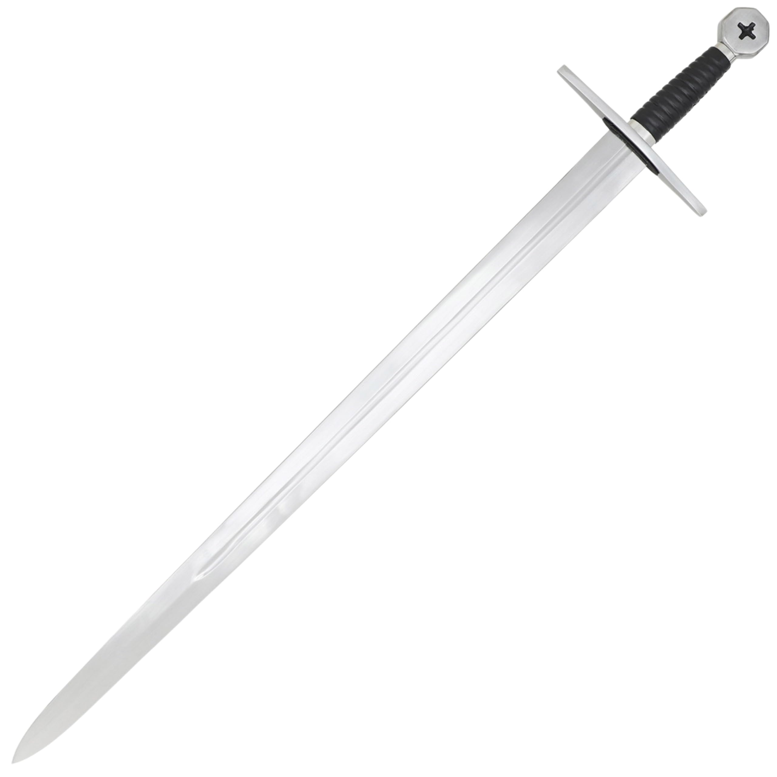 Medieval Knights Templar Long Sword with Scabbard, 41.25 inches, Steel Guard, Hardwood Wrapped
