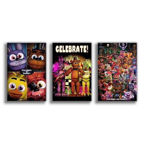 Poster de jeu FNAF impression HD décoration murale salon affiche gaming 40 x 60 cm sans cadre