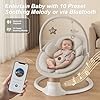 Baby Swings for Infants, FasonBaby Electric Baby Swing with 10 Preset Melodies, 5 Speeds, Remote Control and Bluetooth - Portable Infant Swing for Indoor and Outdoor(Beige) #3