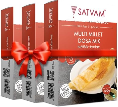 Satvam Multi Millet Dosa Instant Mix (Pack of 3)|(3 * 200g)