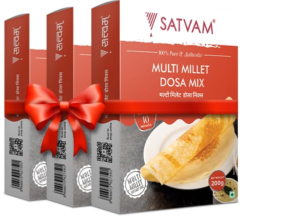Satvam Multi Millet Dosa Instant Mix (Pack of 3)|(3 * 200g)