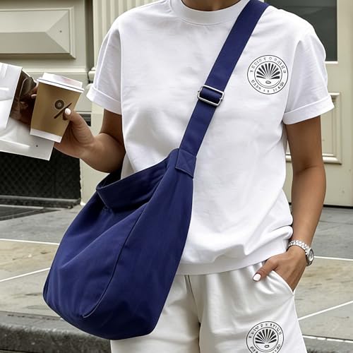 Bolsa grande hobo tipo tote para mujer azul miniatura 2