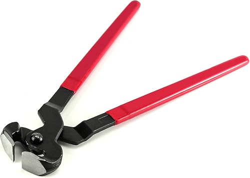 Miniatura 3 de QWORK Alicate de pezuñas, pinzas de herrador de alta resistencia de 14 pulgadas con agarre de plástico, 1 paquete