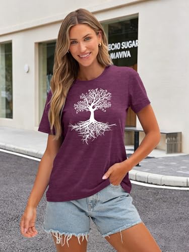 Image of Anbech Womens Dandelion Graphic T-Shirts Teen Girls Cute Sunflower Print Casual Tee Tops