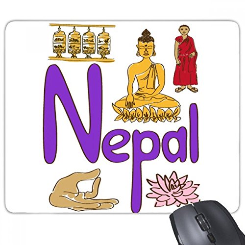 Tapis de souris Népal au motif symbole national tapis bureau antidérapant
