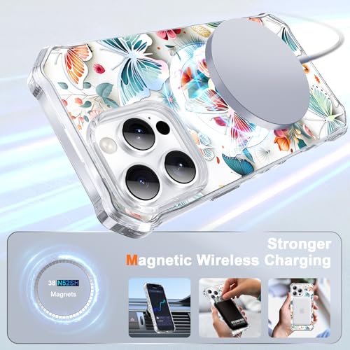 Coque iPhone 16 Pro Max antichoc fine protectrice avec motif papillon bleu