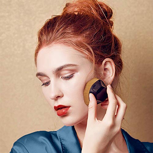 Foundation Brush Premium Kabuki Makeup Brush Flat Top Soft Silky Synthetic Fiber Brush Face Blush Professional for Liquid Foundation Cream Powder Makeup Best Brush For Long Lasting Foundation(Black)