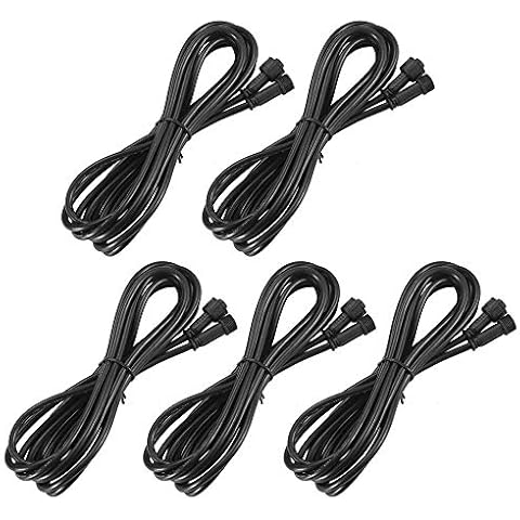 5 Pin Extension Cable for Decking Lights,GEYUEYA Home 1M 5Pin Extension Cable for Color Changing Outdoor LED Decking Lights RGBW (RGB+Warm White) - 5 Pack Cover