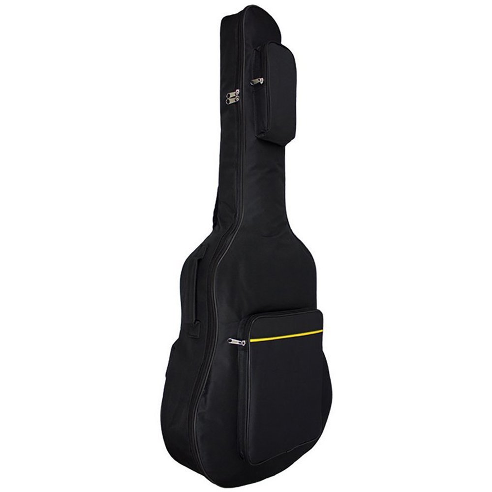 Custodia per chitarra, Imbottita, Impermeabile, Con tasche, Doppia cinghia regolabile, Rafforzata, In nylon 600 D, Da concerto, 104 cm, Per chitarra acustica / classica / folk