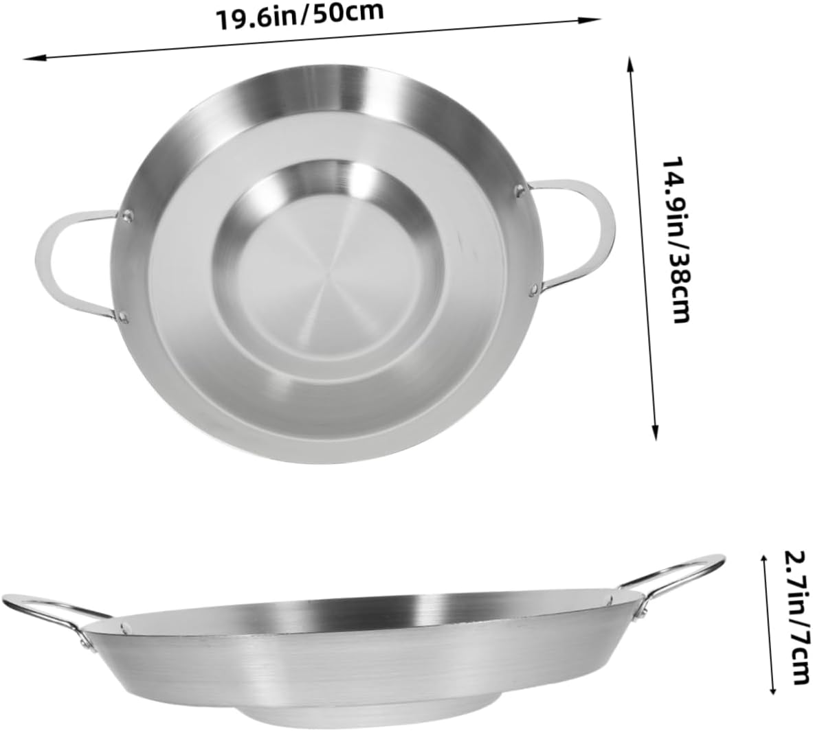 Angoily ノンスティック フライヤー ステンレススチール スキレット ラウンド グリルパン ノンスティック フライパン 2ハン