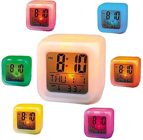 Inditradition Multi-Colour Led Travel Alarm Clock | Alarm, Clock, Date, Temperature (Battery Operated) #TOP2