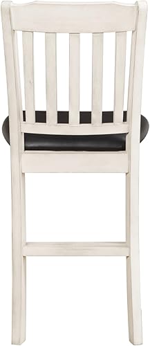 Miniatura 5 de Set of 2 Counter Height Dining Chairs with Faux Leather Seat - Kitchen Table Seating Furniture for Room Living Room Bedroom,White-4pcs