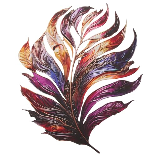 Toyvian Decoración De Pared De Pluma Metálica 30x20 Cm Hierro Resistente Color Metálico Diseño Artístico Para Interiores y Exteriores Decoración Mural Para Hogar y Oficina