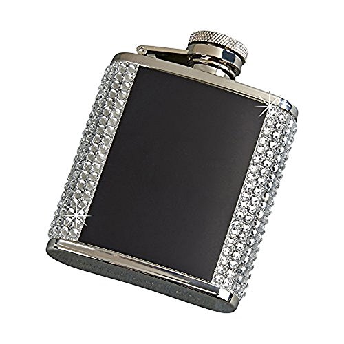 Creative Gifts Crystal Flask W/Black Eng Plates #TOP30