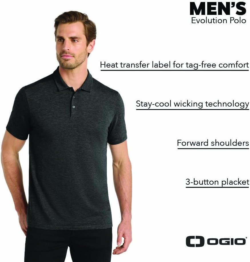 OGIO Unisex Evolution Polo | Moisture Wicking Polo Shirt for Men & Women, Casual Work Shirt, Summer Golf Clothing - Image 2