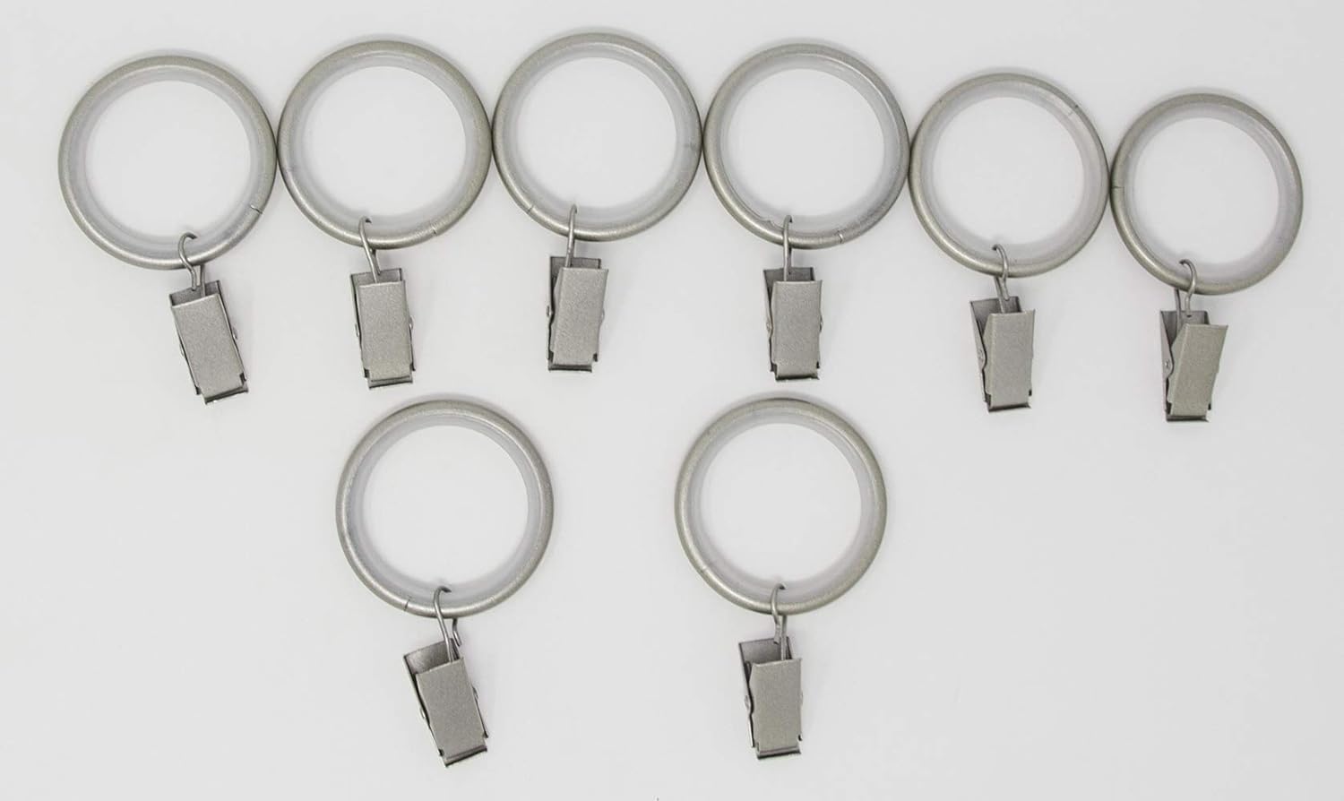 Urbanest Set of 32 Curtain Drapery Rings with Clips, 1.5-inch Inner Diameter, Nylon Insert Quiet Smooth, Bronze