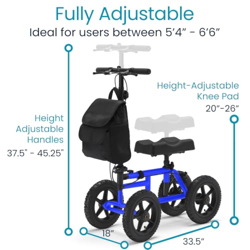 Image of Vive Mobility All Terrain Knee Scooter Walker for Foot Injuries - Adult