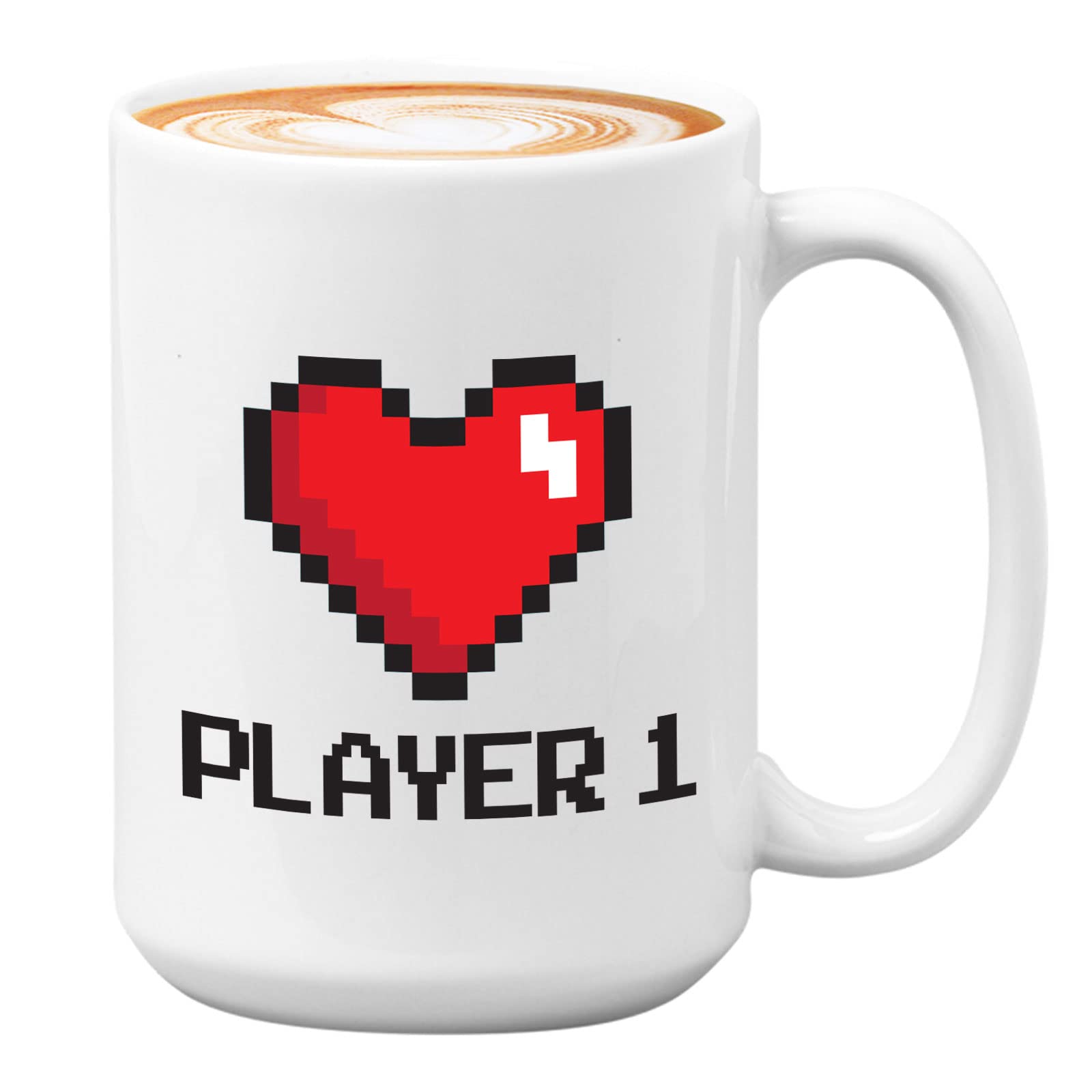 Gamer Couple Coffee Mug - Player 1 Player 2 - Arcade RPG MMORPG Online Anime Otaku Lover Adventure Wedding Anniversary Present Funny Consol Game