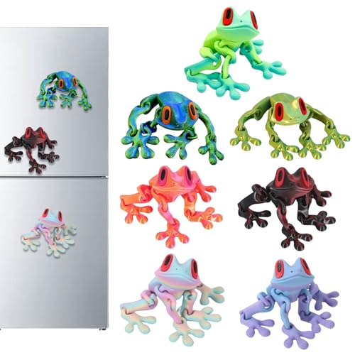 Imanes decorativos de rana 3D, set de 7 piezas